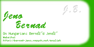 jeno bernad business card